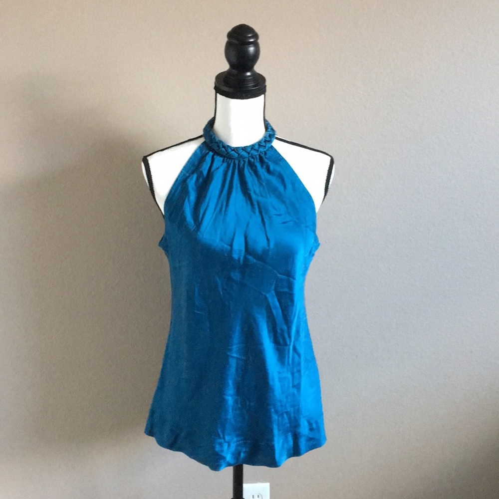 100% Silk Banana Republic Blue Blouse Size 10